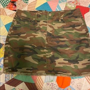 Camo jean skirt